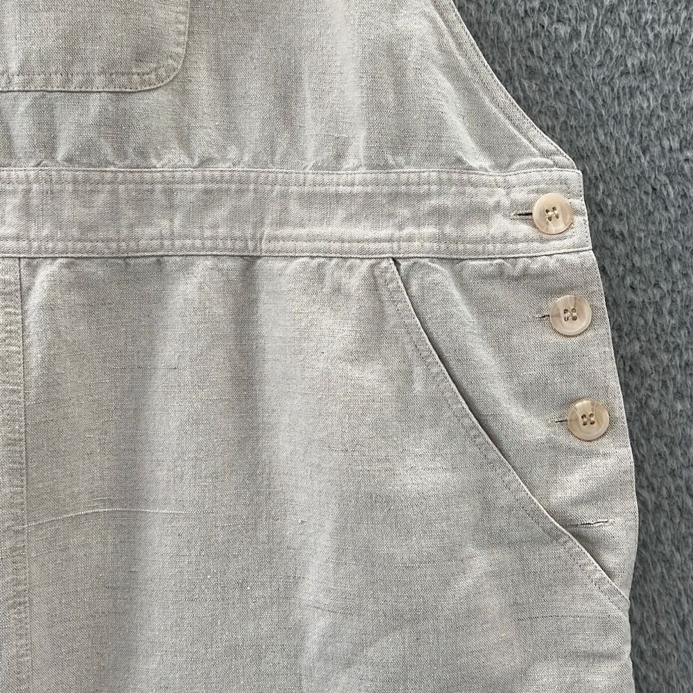 Vintage 90s Linen Blend Pinafore Jumper Maxi Dress Sleeveless Overall Indie - Picture 5 of 14